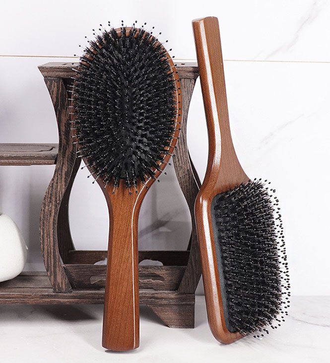 hair extenions wooden handle brush