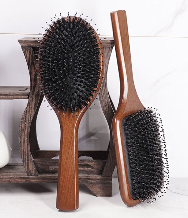 hair extenions wooden handle brush